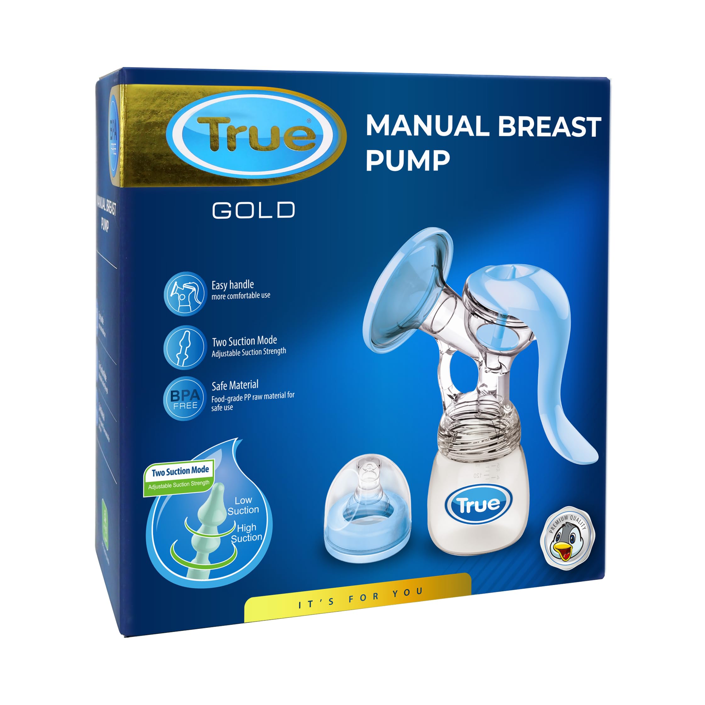 True Terpenes Manual breast pump 2 modes stimulation & expression-easy handle grip-with PP bottle 160ml. - Safqqa