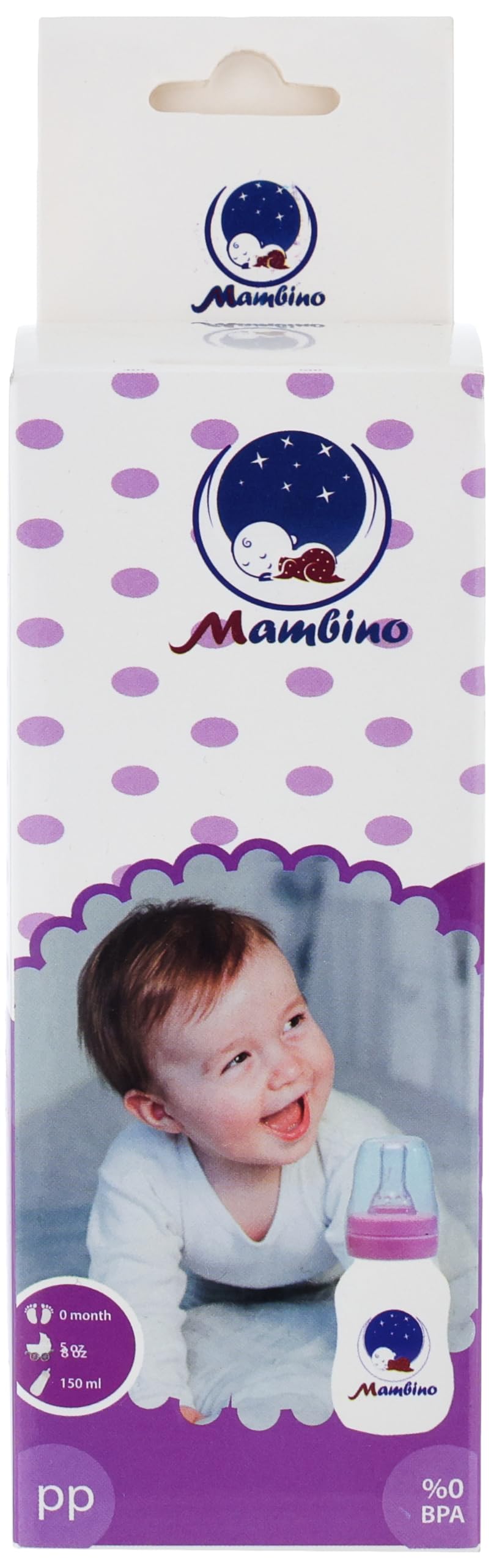 ببرونة من MAMBINO للأطفال بدون مقبض بسعة 150 مل مصممة لتوفير تجربة رضاعة آمنة ومريحة للأطفال. مصنوعة من خامات عالية الجودة
