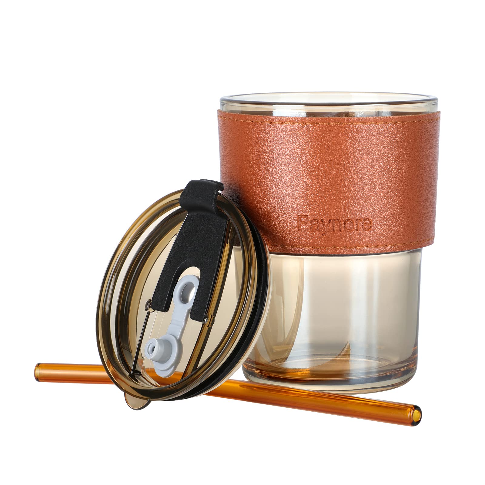 Generic Glass Cup With Straw And lid Made from high-quality, durable glass – Safqqa Egypt