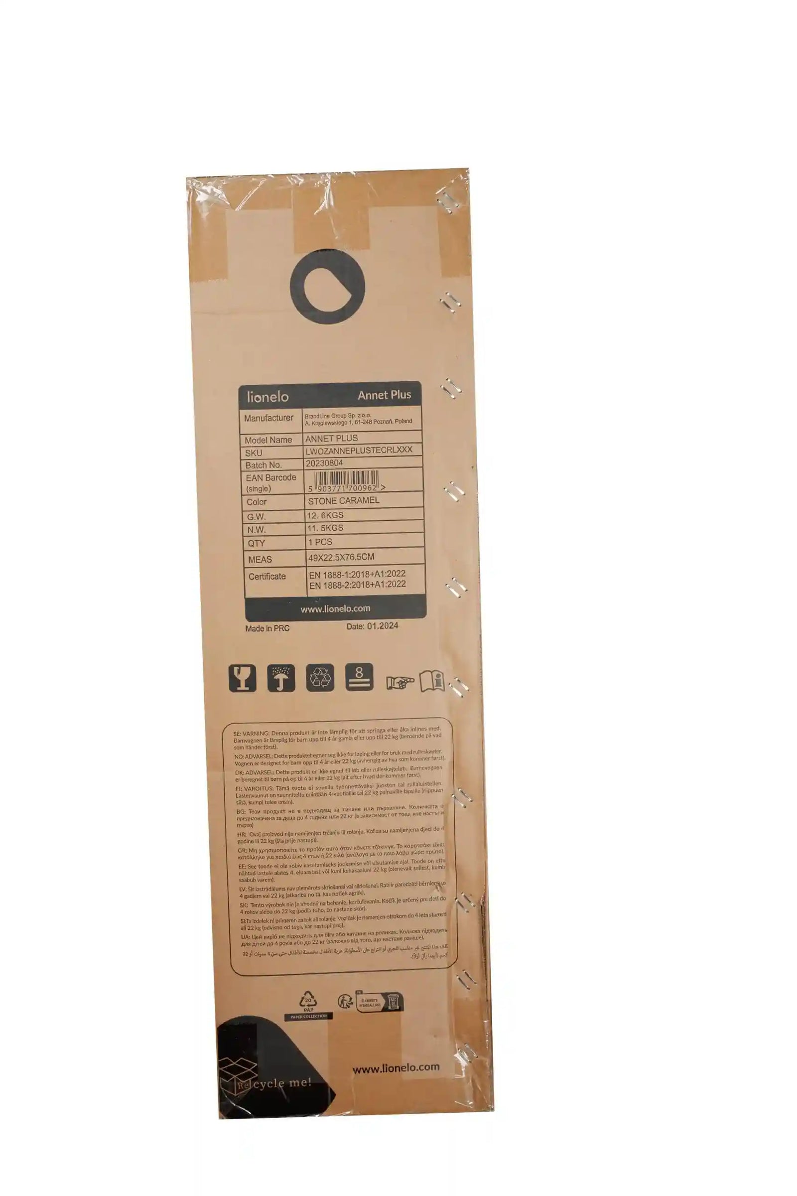 Lionelo Annet Plus Baby Stroller – 22kg, Reclining Seat & Accessories