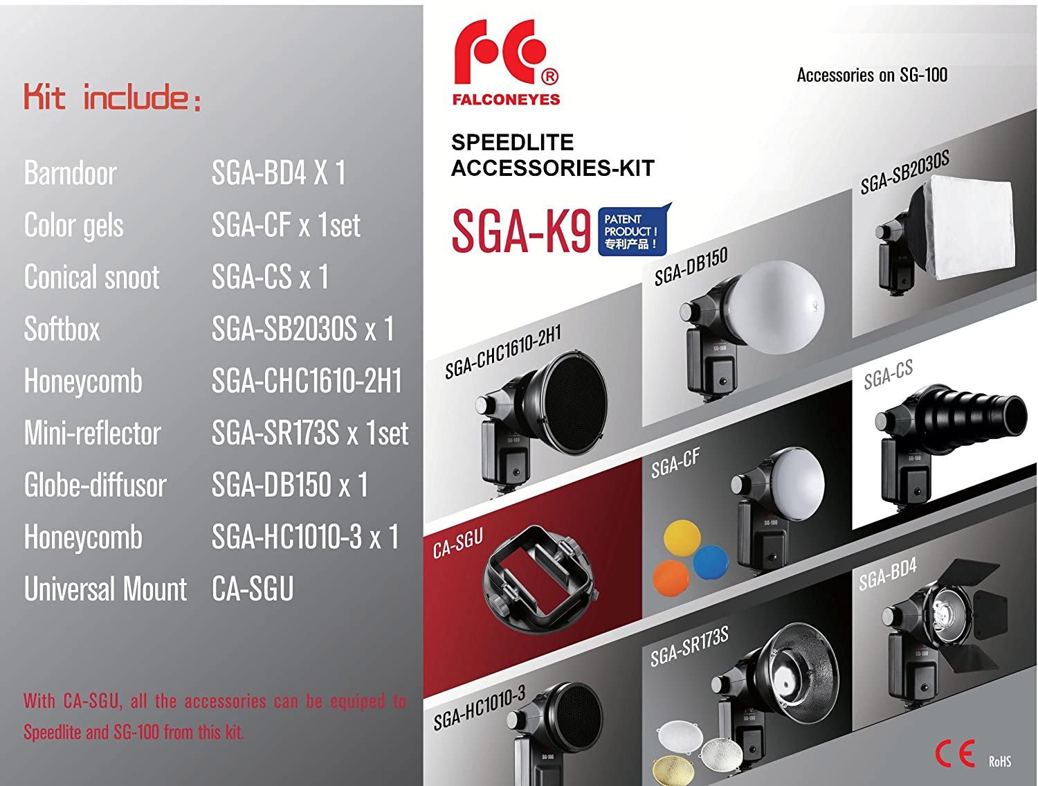 مجموعة معدلات الفلاش SGA-K9 SPEEDLITE