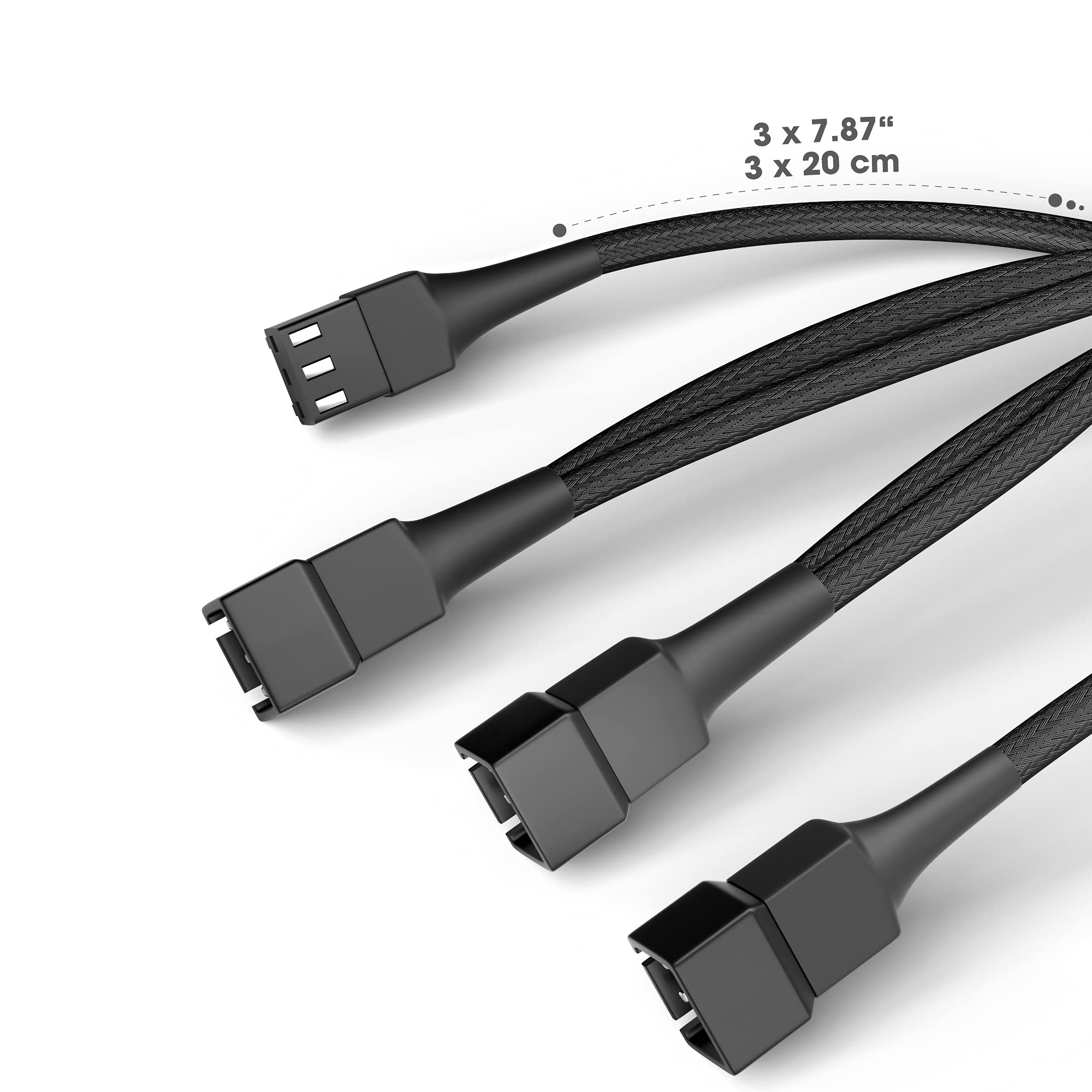 KabelDirekt 834 0.2m 3-pin fan to and 2x2-pin distribution cable 20-20-20 cm black