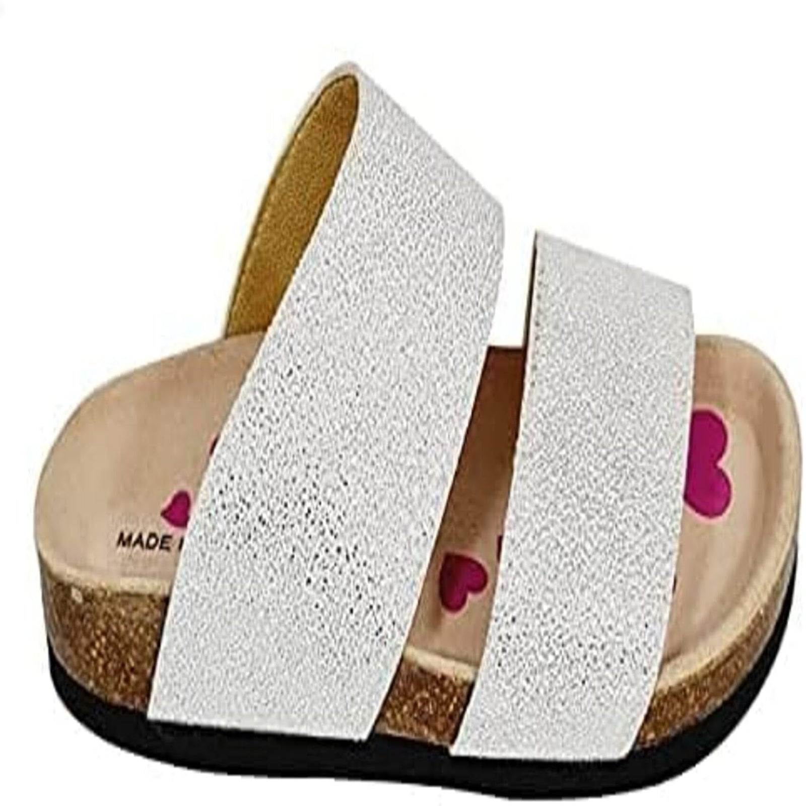 Bellino Wide Sole Double Strap Slides for Girls - Safqqa Egypt