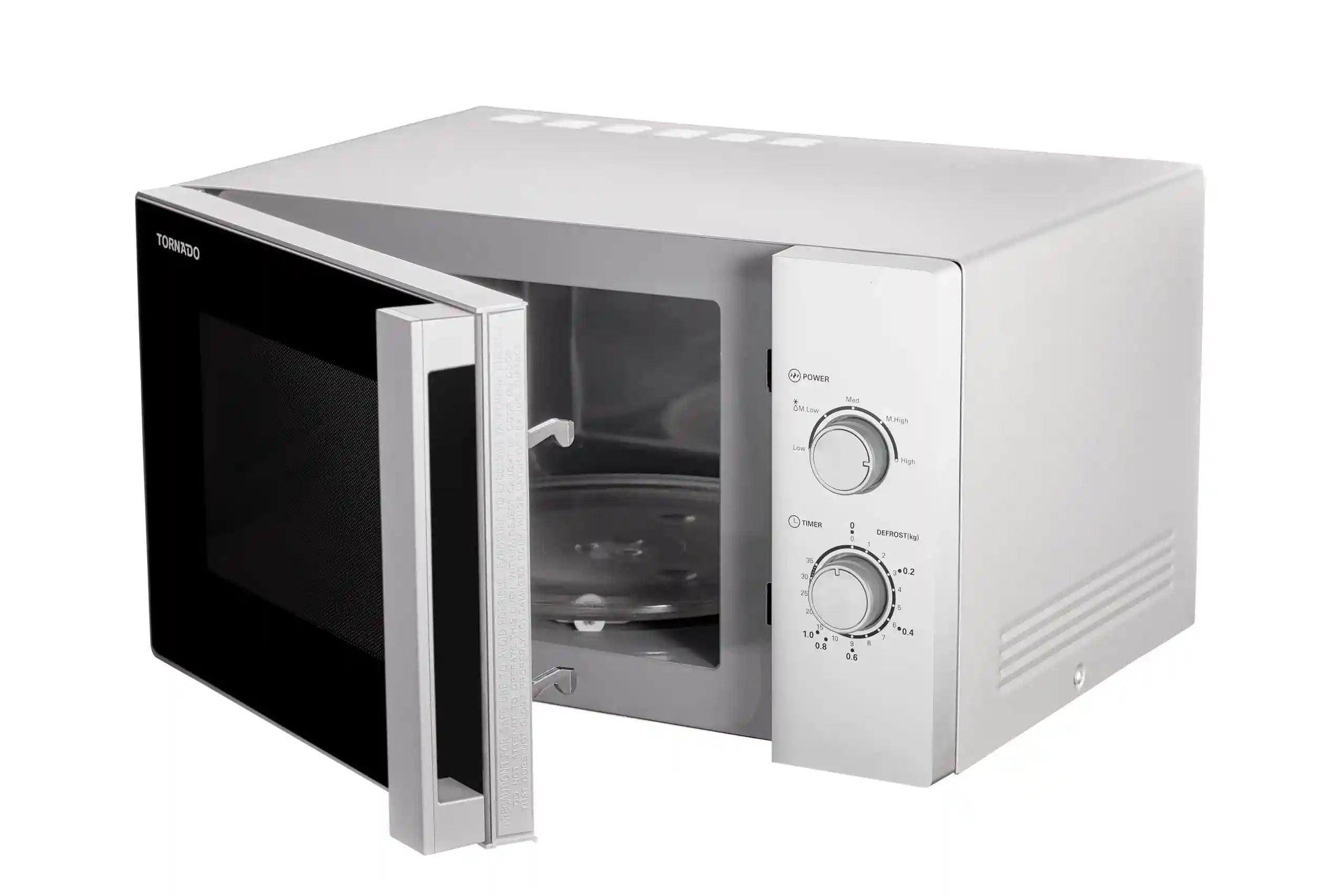 TORNADO Microwave Solo 25 Liter 900 Watt Silver TM-25MS- Damage Box - Safqqa Egypt