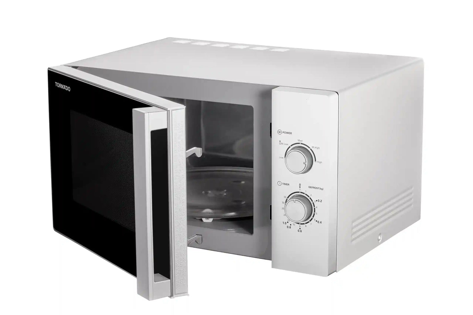 TORNADO Microwave Solo 25 Liter 900 Watt Silver TM-25MS- Damage Box - Safqqa Egypt