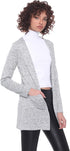 Jamila Side Pockets Long Sleeves Open Cardigan For Women,Long sleeves for added warmth and style.