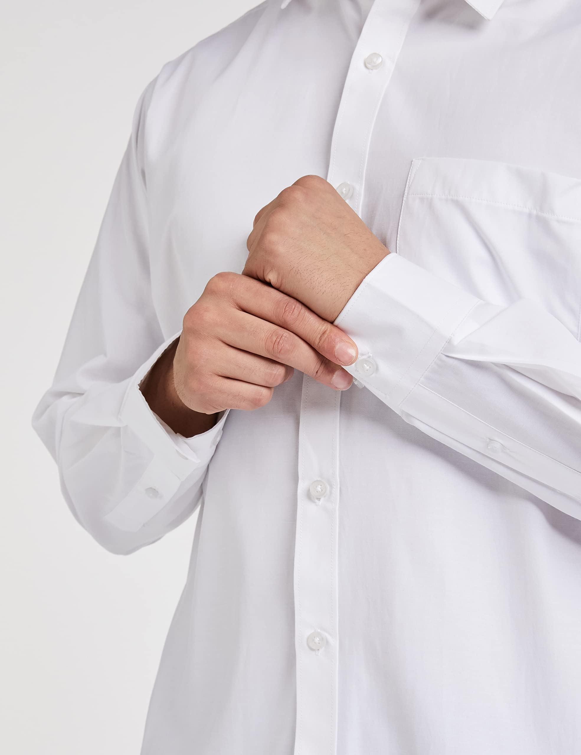 أمازون براند - قميص رسمي رجالي من سيمبول بقصة فضفاضة وأكمام طويلة (عبوة كومبو من 2) (SS18-SMFS-209)