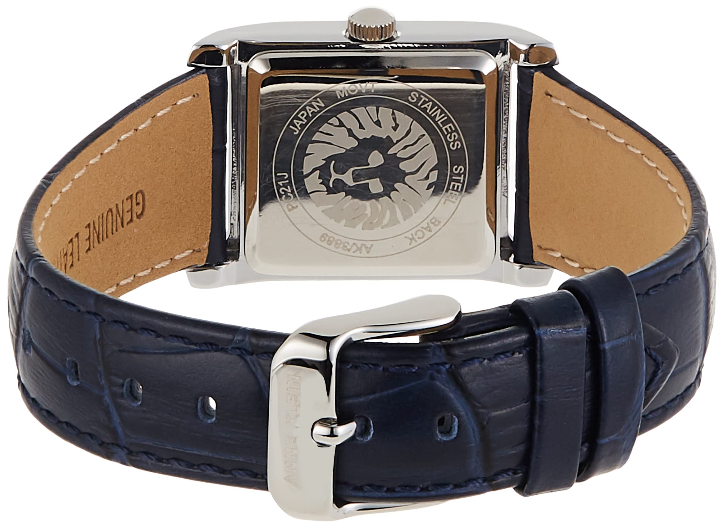 ساعة آن كلاين للنساء بسوار جلد كرونو محبب