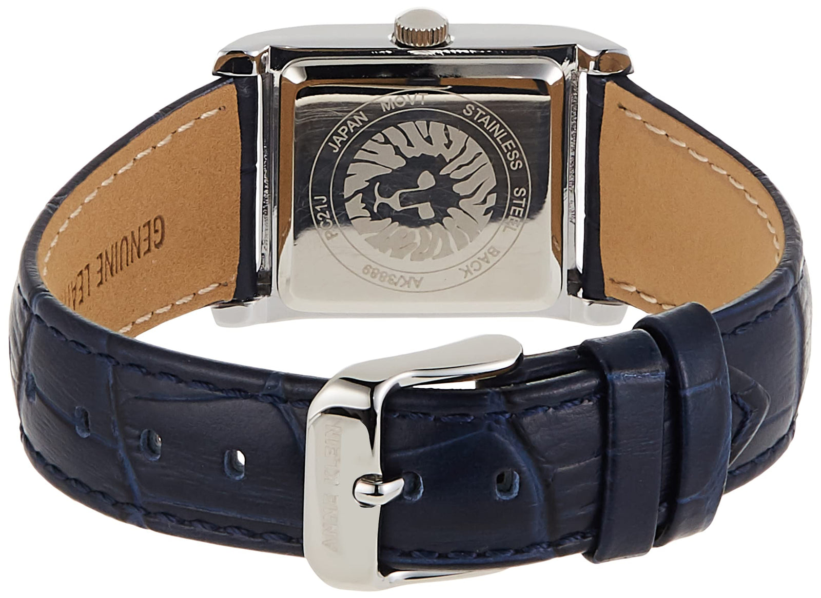 ساعة آن كلاين للنساء بسوار جلد كرونو محبب