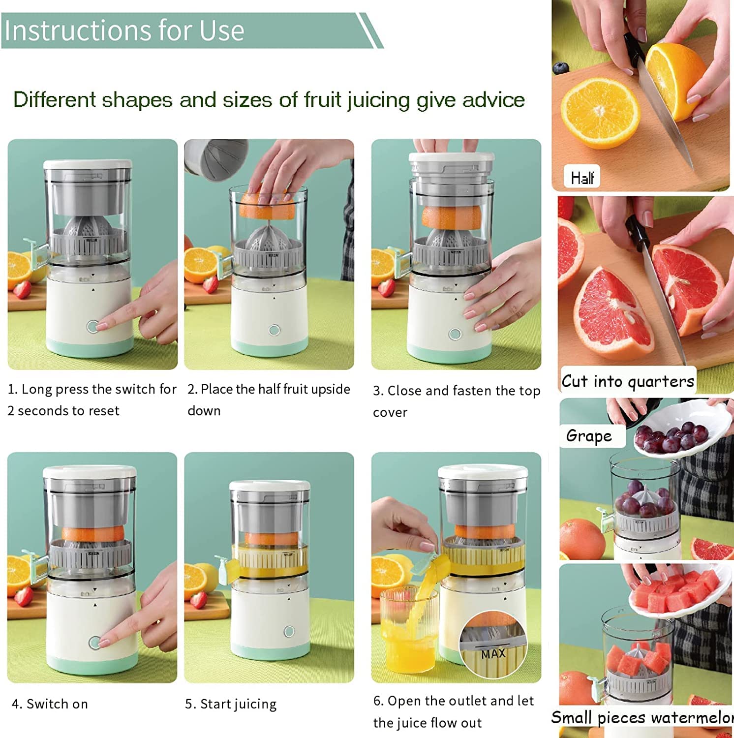 Portable USB Electric Citrus Juicer Easy Press Fruit and Vegetable Juicer – Safqqa Egypt