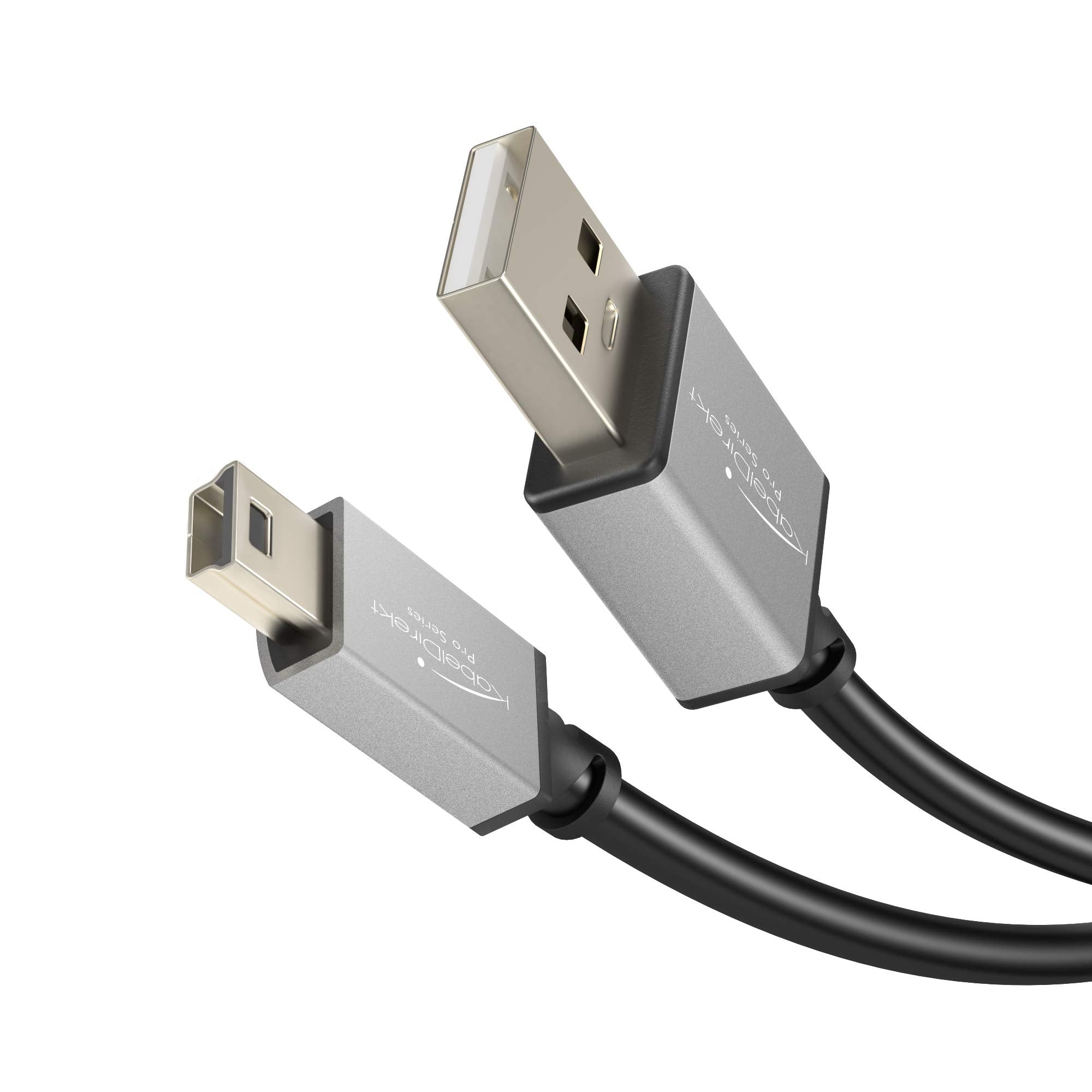 KabelDirekt – Mini USB 2.0 cable – 1m – (high-speed data cable and charger cable, suitable for hard drives, digital cameras, navigation devices with a Mini USB port, black/space grey) – PRO Series