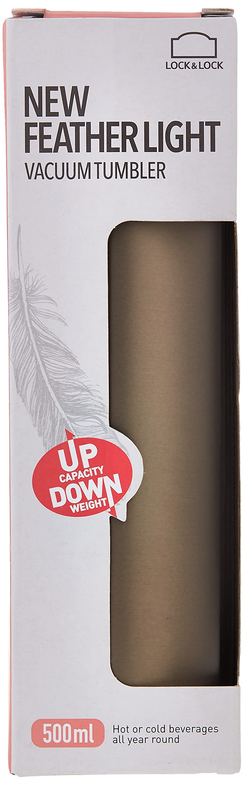 LOCK & LOCK Feather Light Vacuum Travel Mug – 500ml, Anthracite