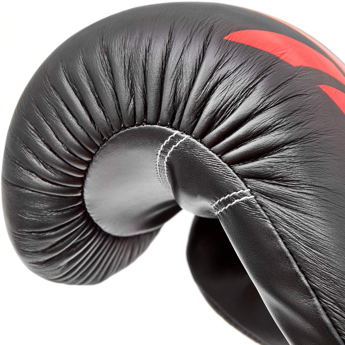 Leather Boxing Gloves - 14oz Black/Red