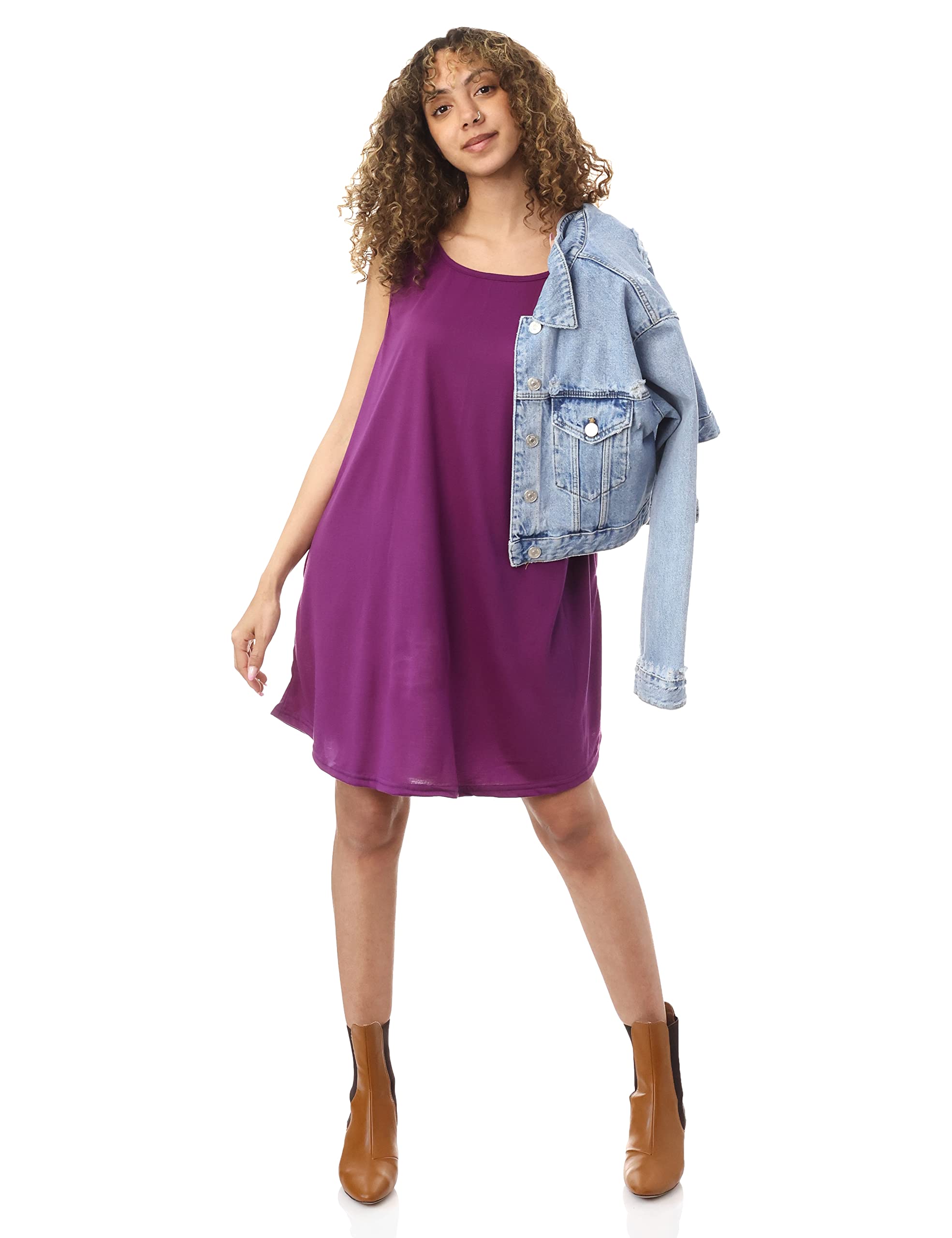 JAMILA Women Women Sleevless Short Dress With 2 Pockets DRESS