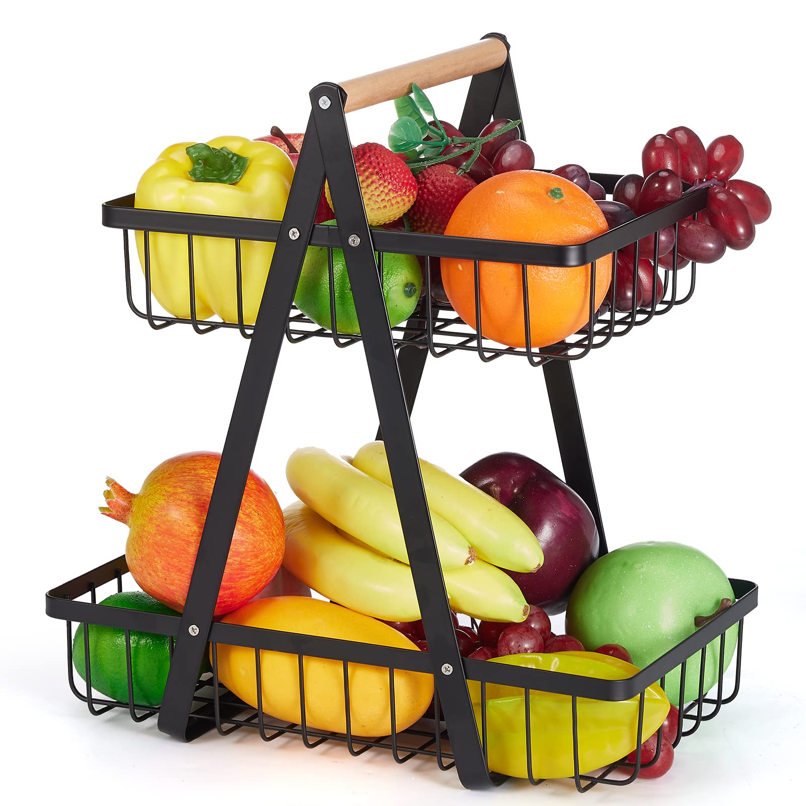 TXG 2-Tier Metal Fruit Basket – Modern Kitchen – Safqqa Egypt