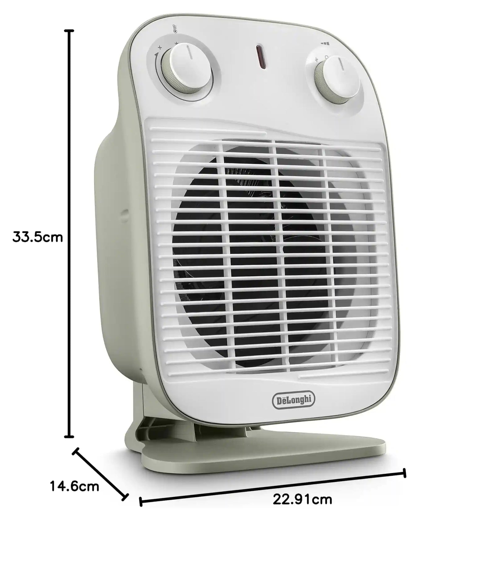 De'Longhi HFS50B20.GR Vertical Edge Fan Heater Sage Green/White with 3 power settings 2000 W - Safqqa Egypt