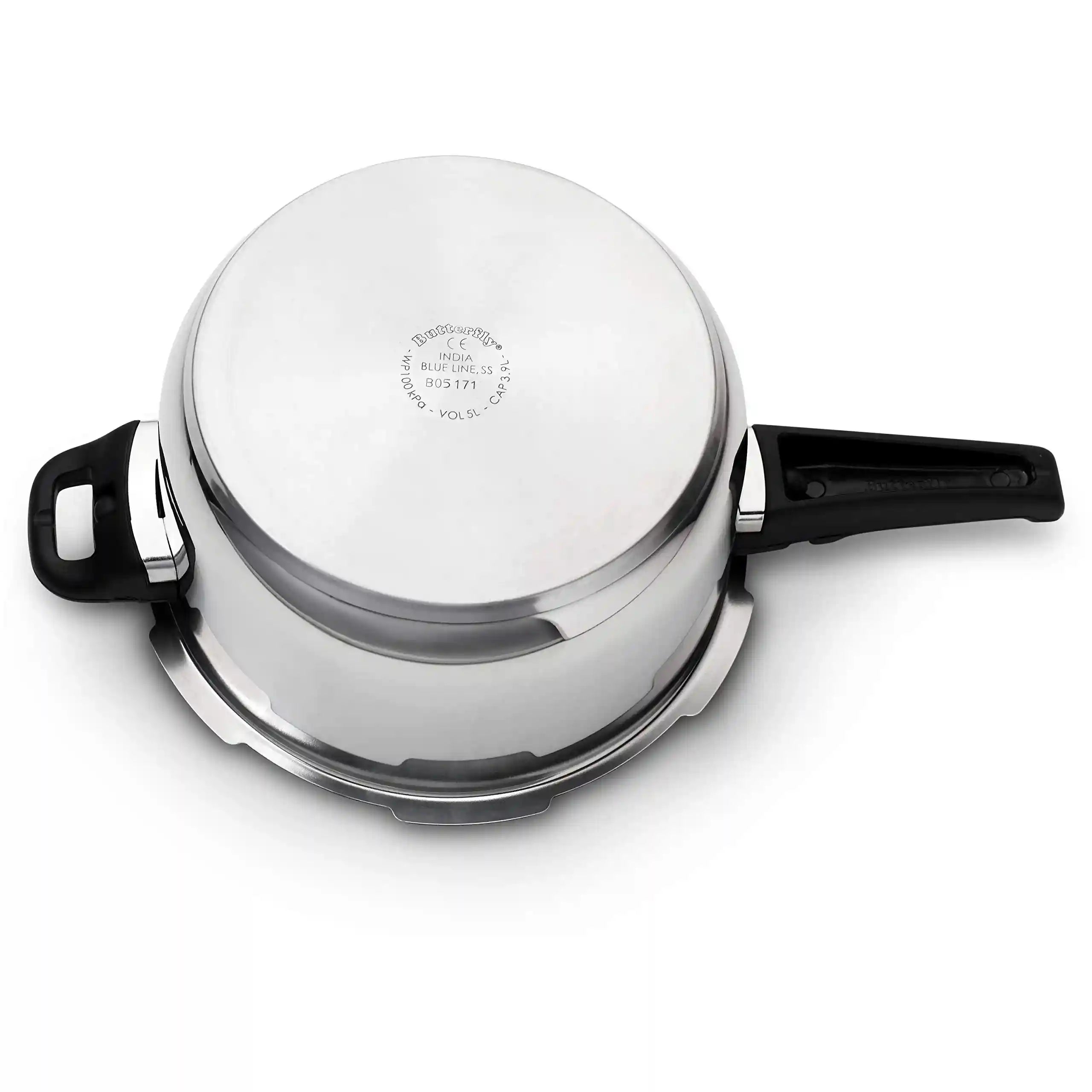 Butterfly Blue Line Stainless Steel Pressure Cooker, 5-Liter- Have Scratches - Safqqa Egypt