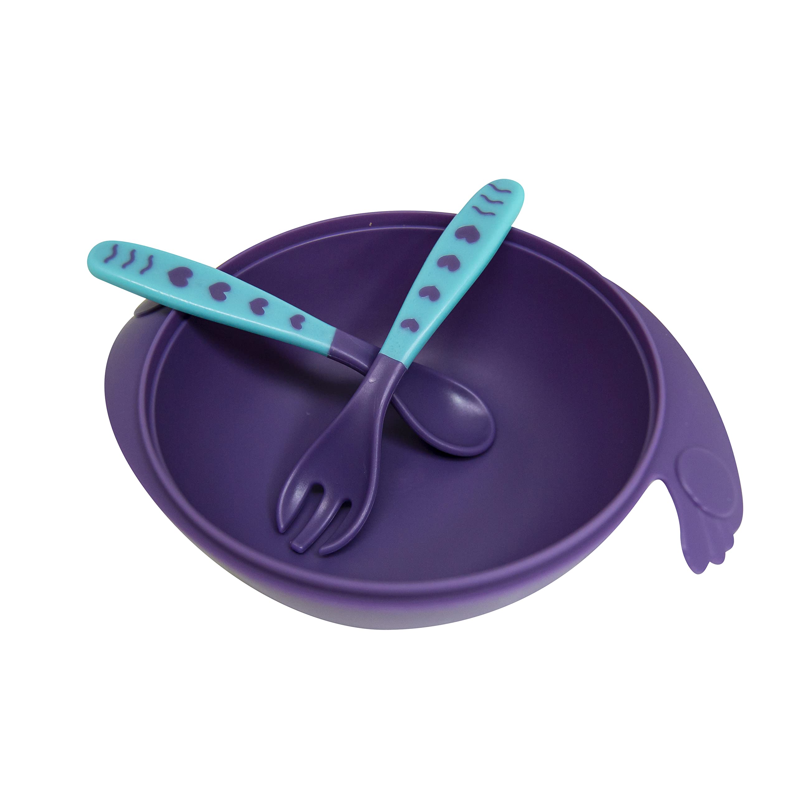 Safari dividable bowl with spoon and fork blue 1 piece - Safqqa Egypt