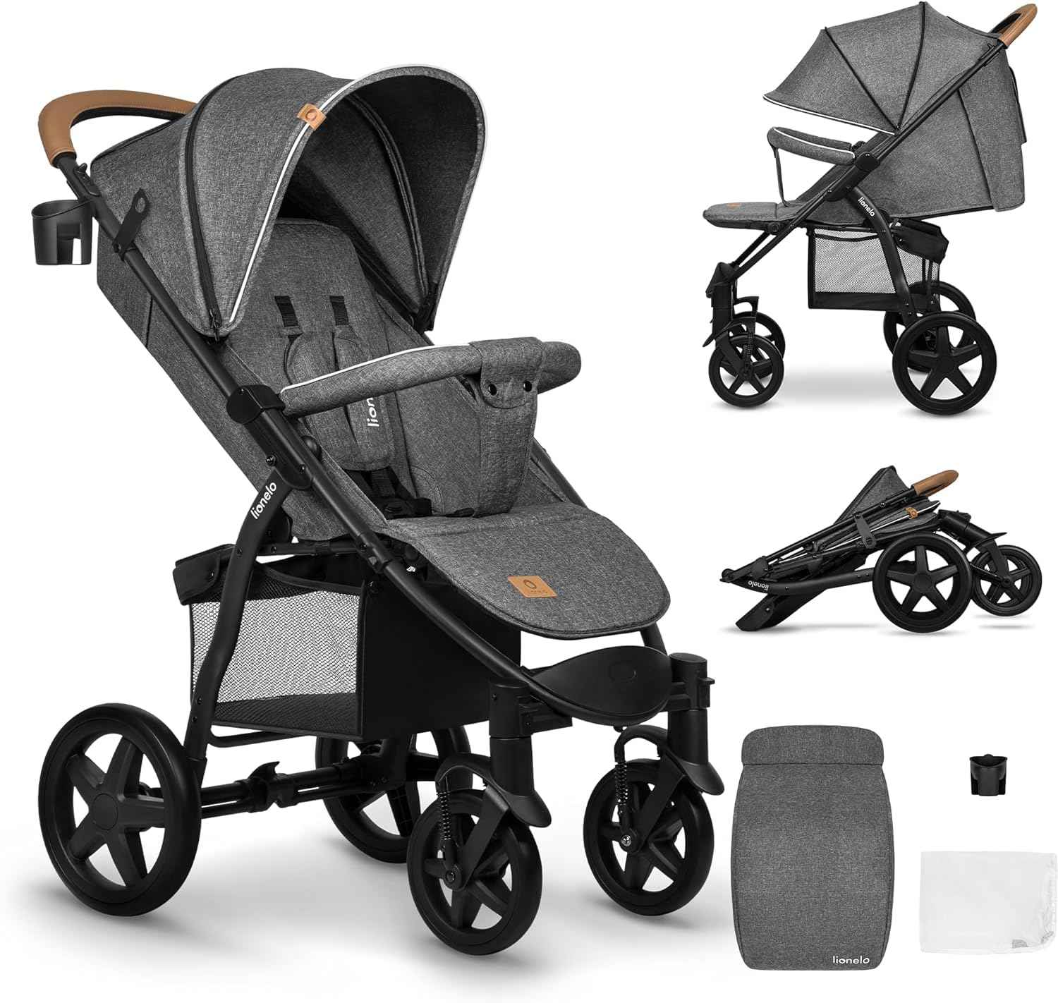 Lionelo Annet Plus Baby Stroller – 22kg, Reclining Seat & Accessories