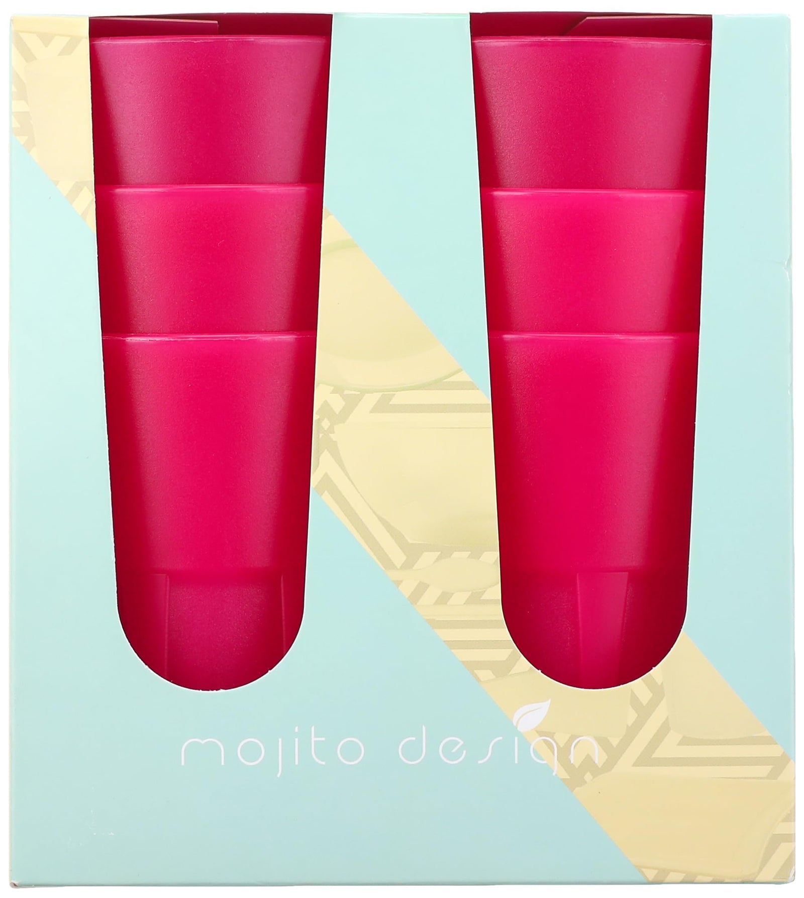 علبة أكواب كوكتيل بلاستيك من موهيتو ديزاين، لون فوشيا (فوشيا فلو)، 0.35 لتر، 6 قطع