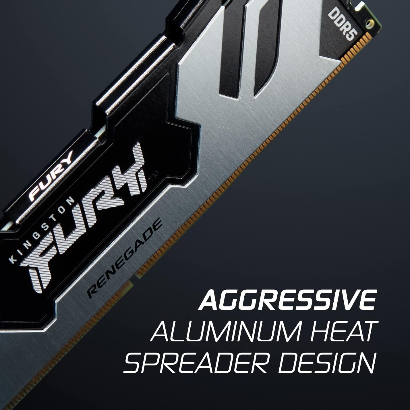 Kingston Fury Renegade DDR5 Silver 16GB 6000MT/s DDR5 CL32 DIMM Desktop Gaming Memory Single Module - KF560C32RS-16