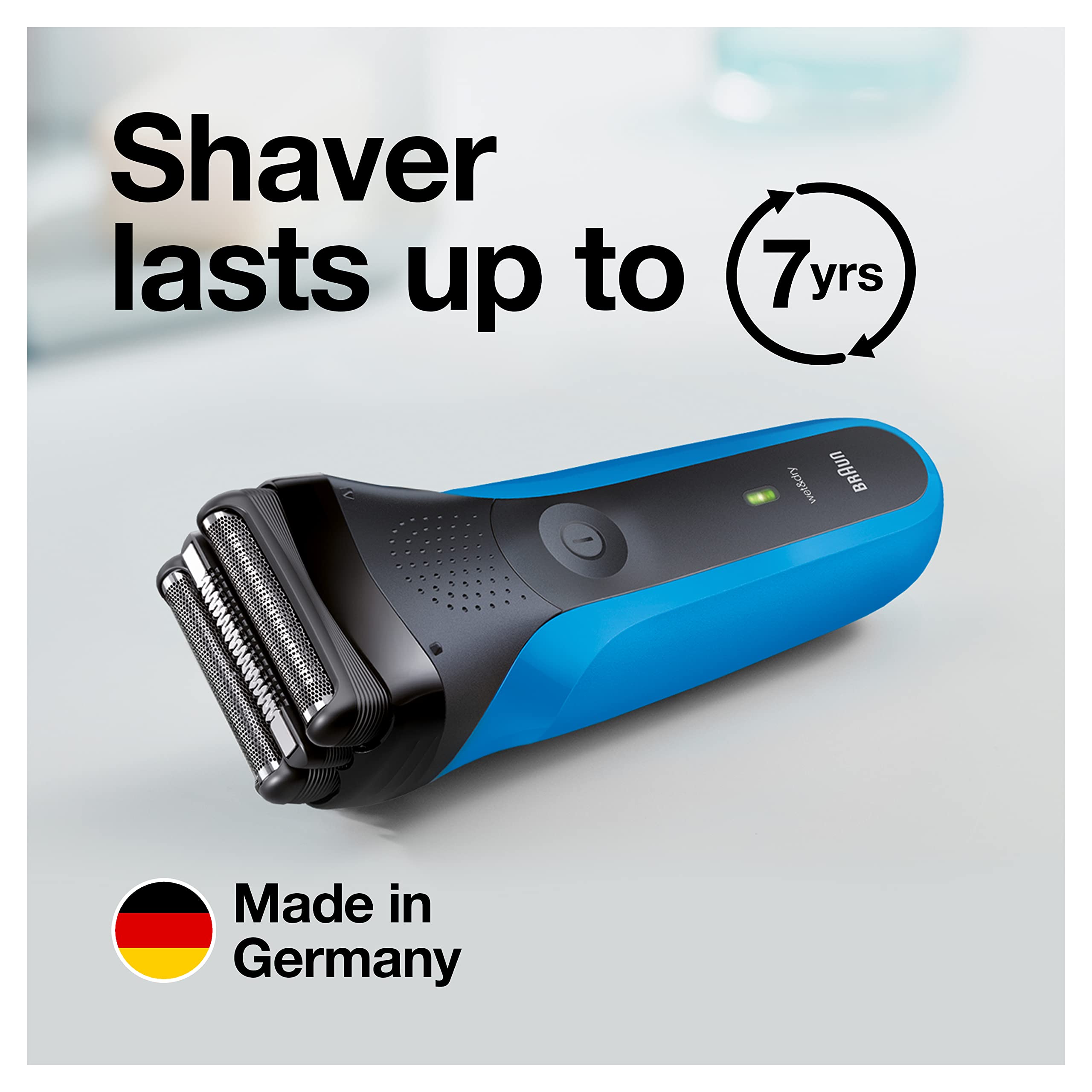Braun Series 3 310s Wet & Dry Shaver with 3 Flexible Blades - Black/Blue Visit the Braun Store