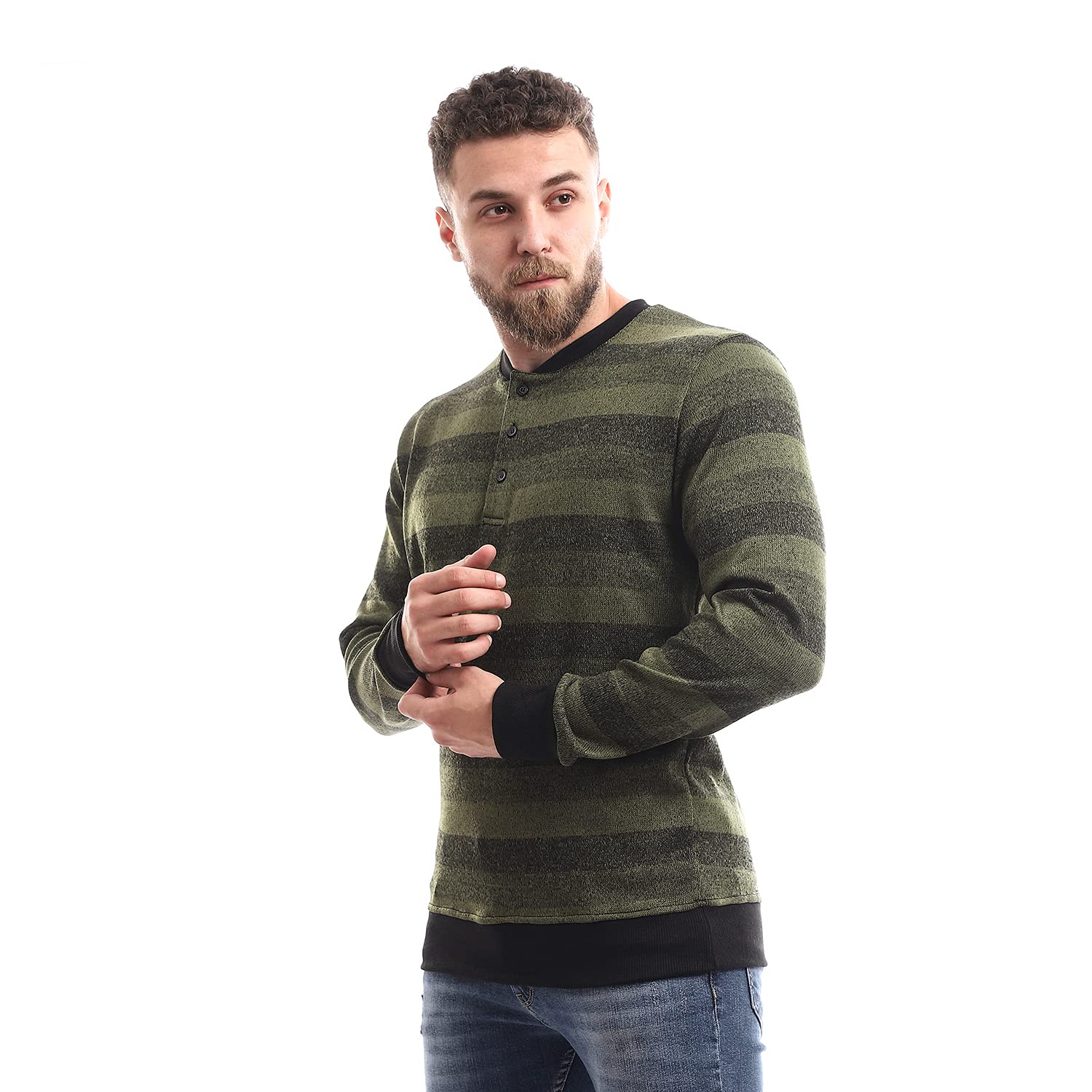 Off Cliff Stripped Long Sleeves Sweatshirt For MEN,Durable Off Cliff quality that withstands frequent wear.