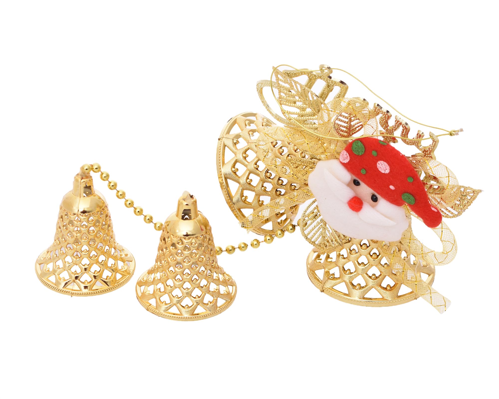 Generic Plastic Decorative Shining Bells With Modern Design For Christmas Tree Decorations