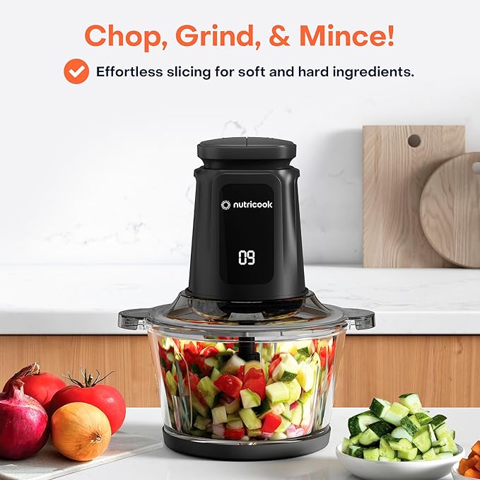 Nutricook 500W Glass Chopper NC-CH1200 1.2L 4-Blade Ice Crushing