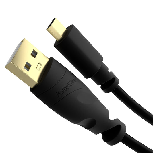 كابل دايركت – كابل ميكرو USB – 0.5م (كابل شحن USB 2.0 وكابل بيانات، أسود) – سلسلة TOP