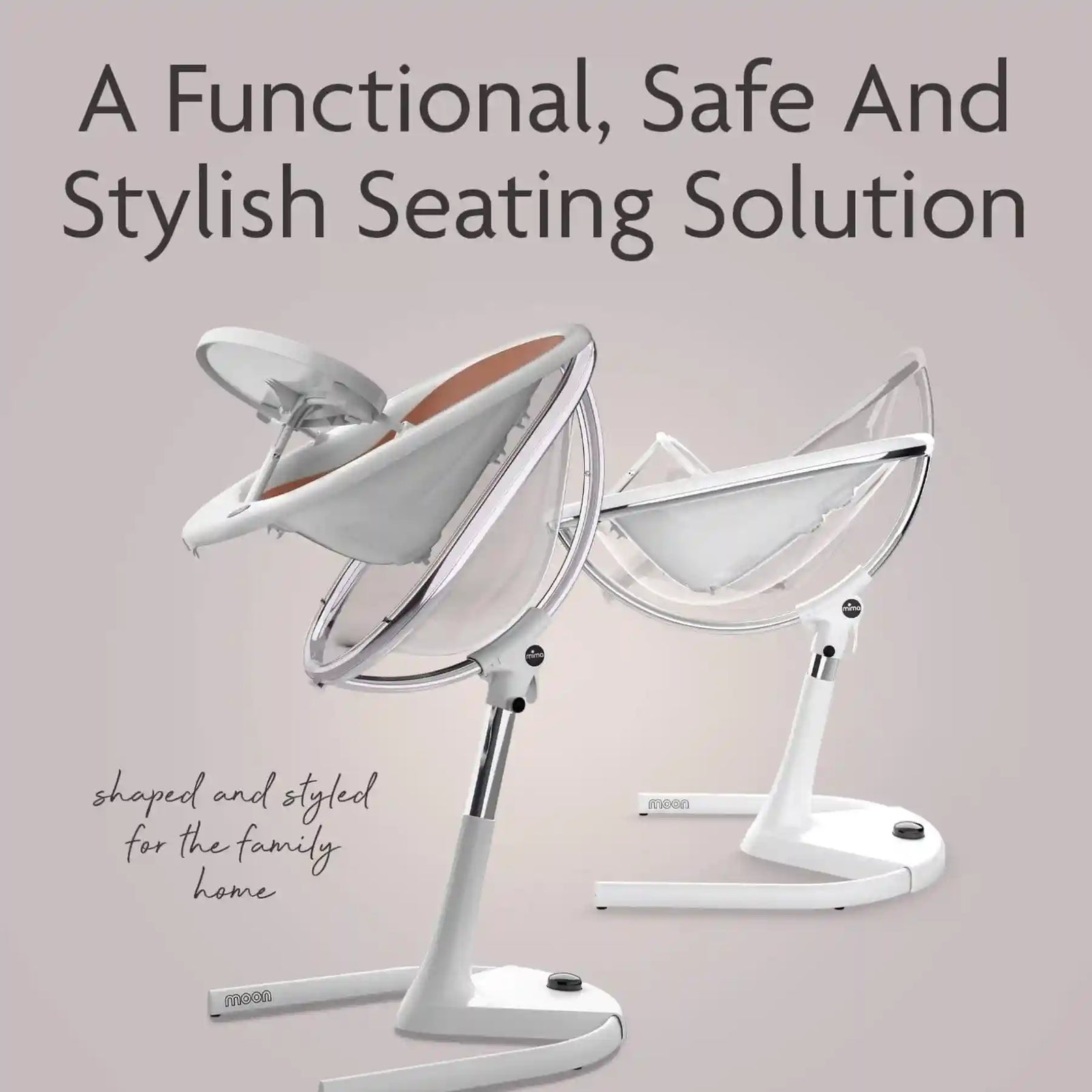 Mima High Chair for Babies, White Stable and secure design with safety harness