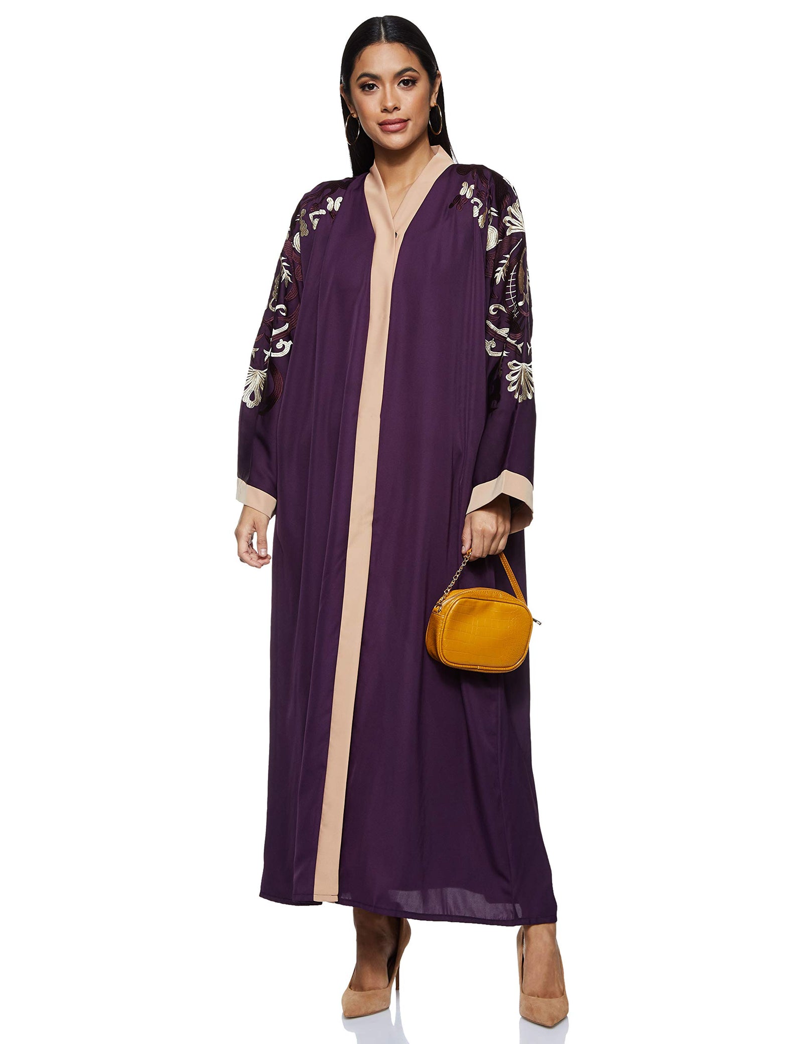 Nukhbaa Womens Purple Abaya