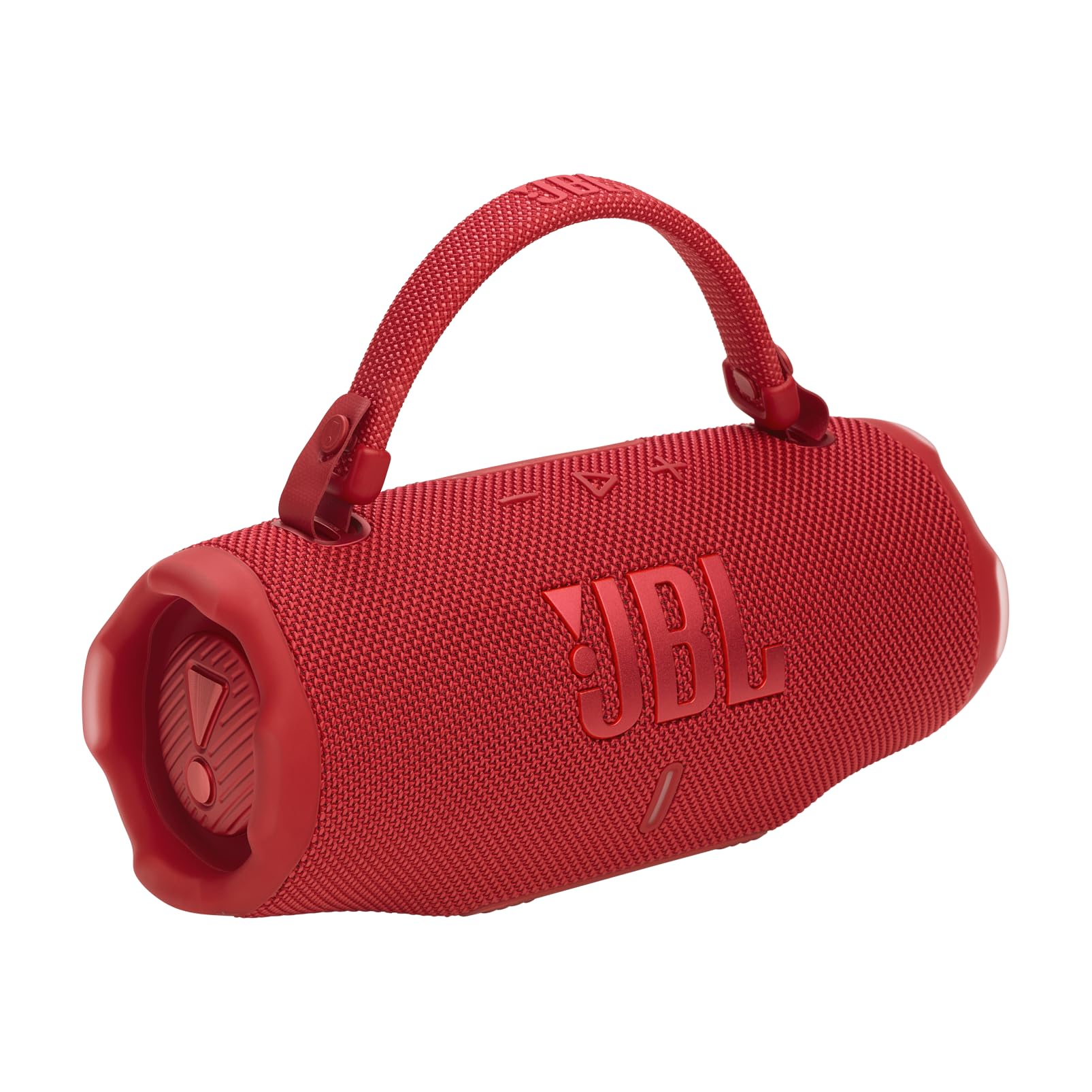 مكبر الصوت من JBL بلوتوث باللون الأحمر المميز هو مكبر مقاوم للماء والصدمات ومناسب للاستخدام في الداخل والخارج 