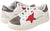 J.B Collection Two-Tone Side Stitched Star Detail Lace-Up Shoes For Girls - White and Grey