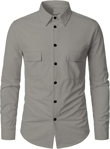 Lymio Men Casual Shirt Grey Comfortable Everyday Wear – Safqqa Egypt