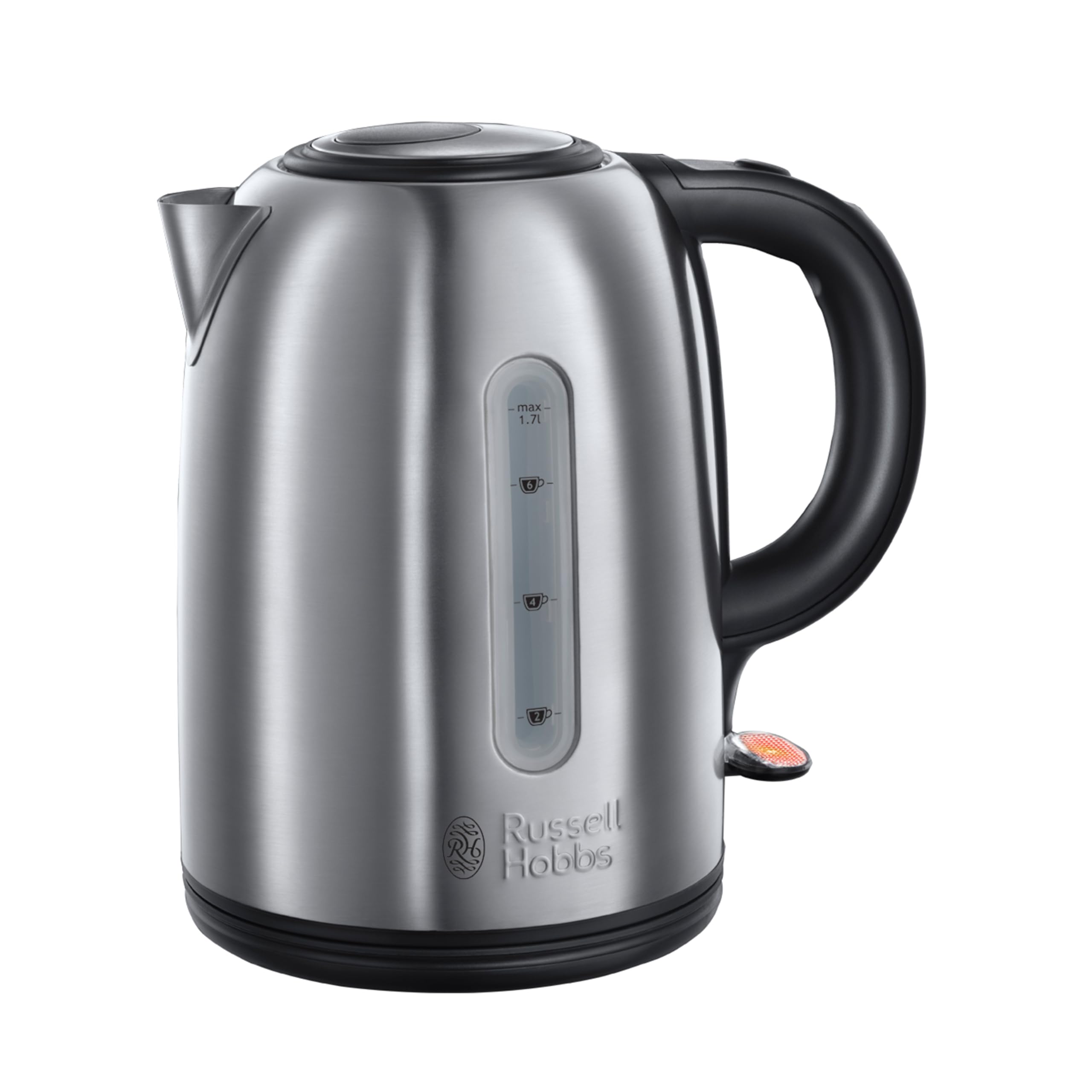 Russell Hobbs (20441) Snowdon Kettle - 1.7L, 3000W, Stainless Steel - Damage Box-There is a very small click.