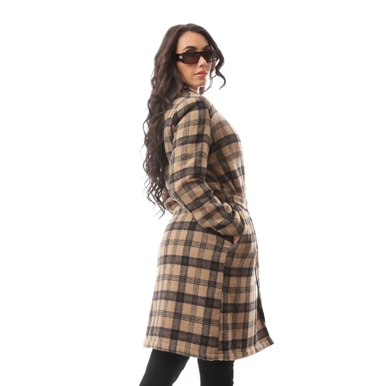 Andora Womens Patterned Comfy 36W24W30304 Wool Coat