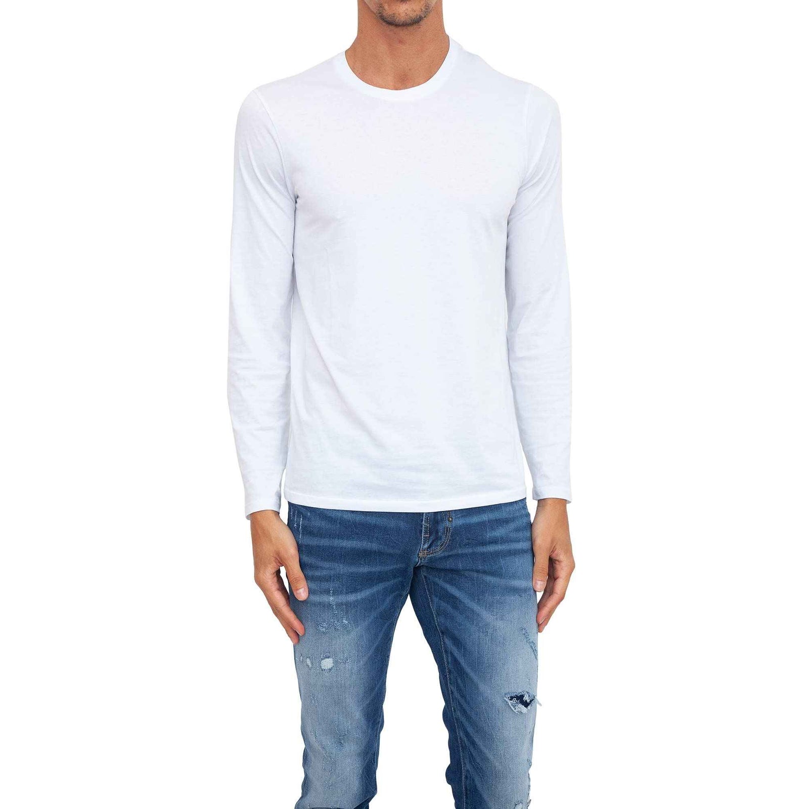 A|X ARMANI EXCHANGE mens Solid Pullover Sweater Sweatshirt, White, XX-Large US - Safqqa Egypt