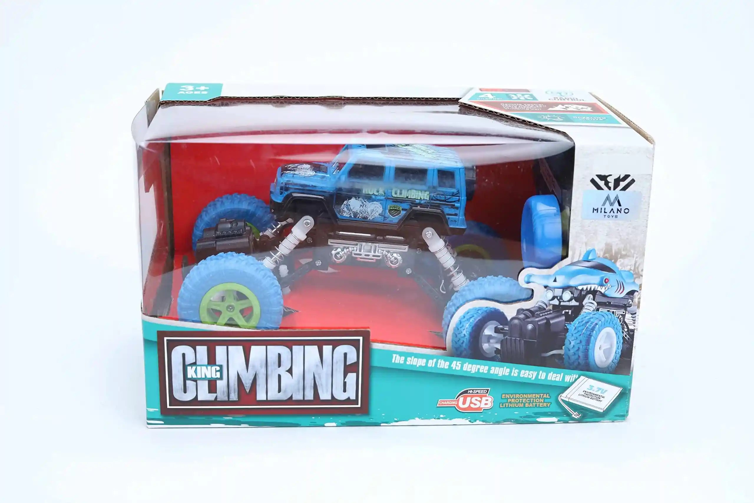 Climbing king car - rock climbing car - 27mhz high speed , with remote control - included charger , light blue - Safqqa Egypt