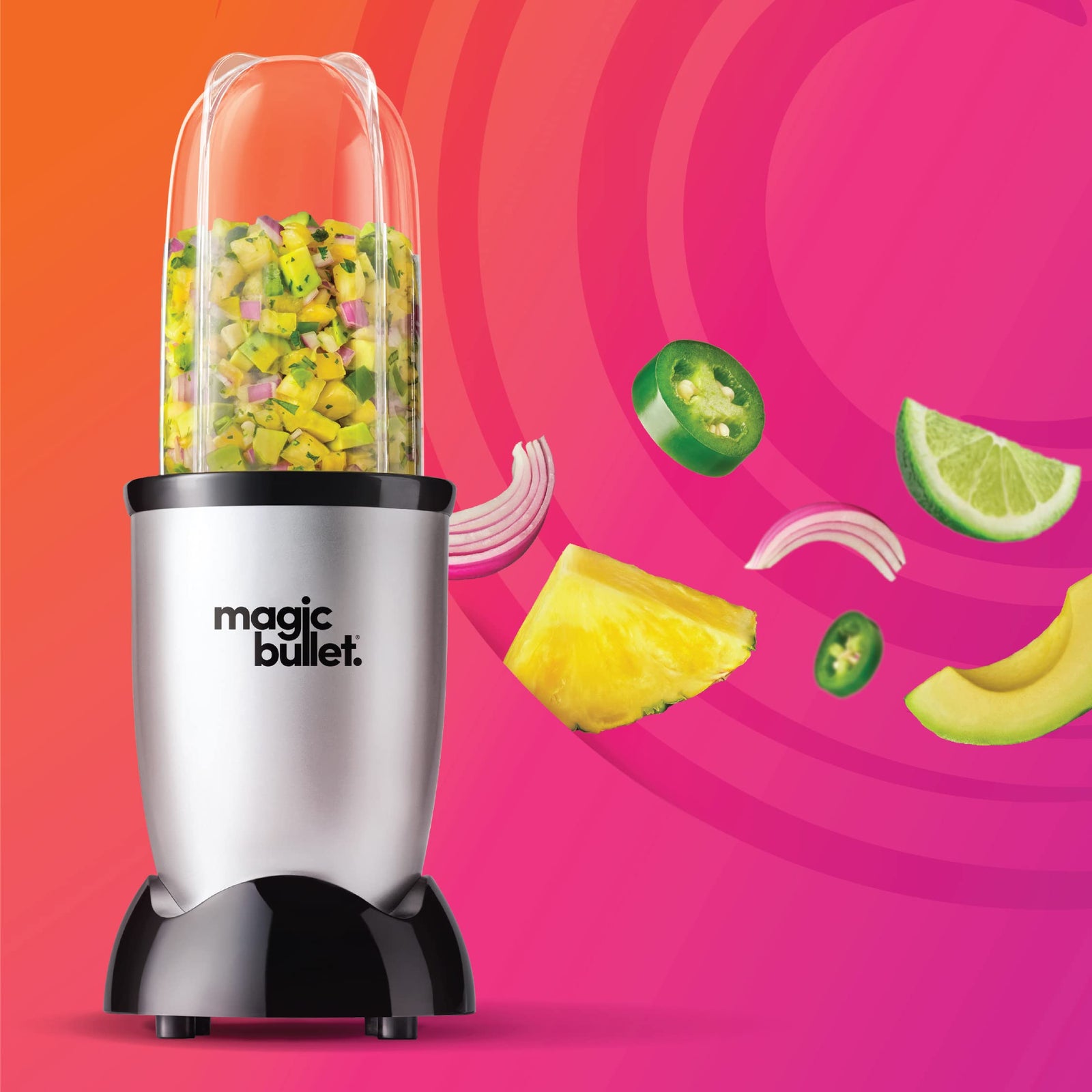 Magic Bullet, 4 Piece Accessories, Multi-Function High-Speed Blender, Silver, MB4-0612