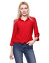 Chica Chevron-Patterned Three-Quarter Sleeves Shirt for Women,Flattering fit suitable for various occasions.