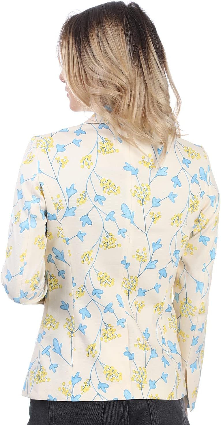 Chica Floral One-Button Fitted Blazer for Women - Safqqa Egypt