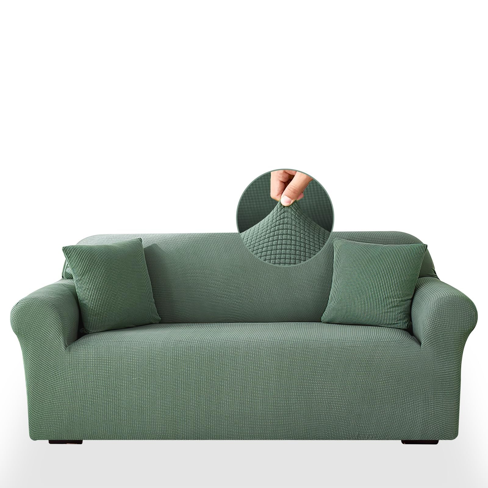 INFOSUN Stretch Sofa Cover Set with Anti-Slip Design & Pillow Covers
