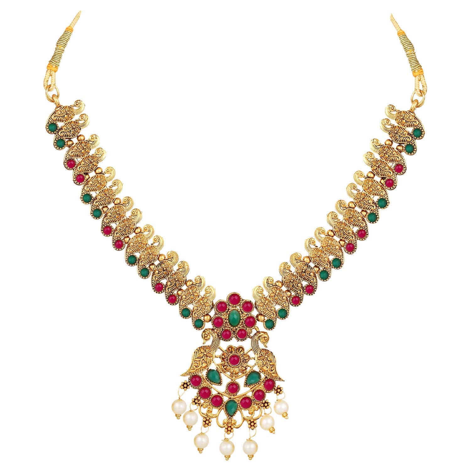 طقم مجوهرات مطلي بالذهب أنيق للنساء