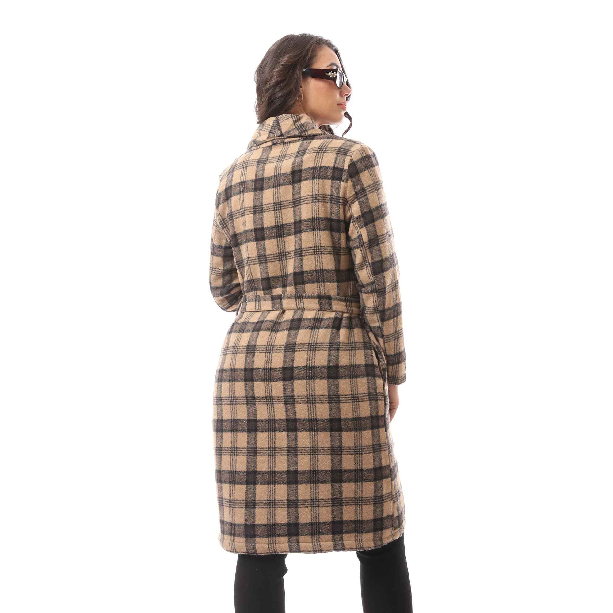 Andora Womens Patterned Comfy 36W24W30304 Wool Coat