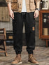Lymio Men Cargo Pants Black Comfortable Casual Utility Trousers
