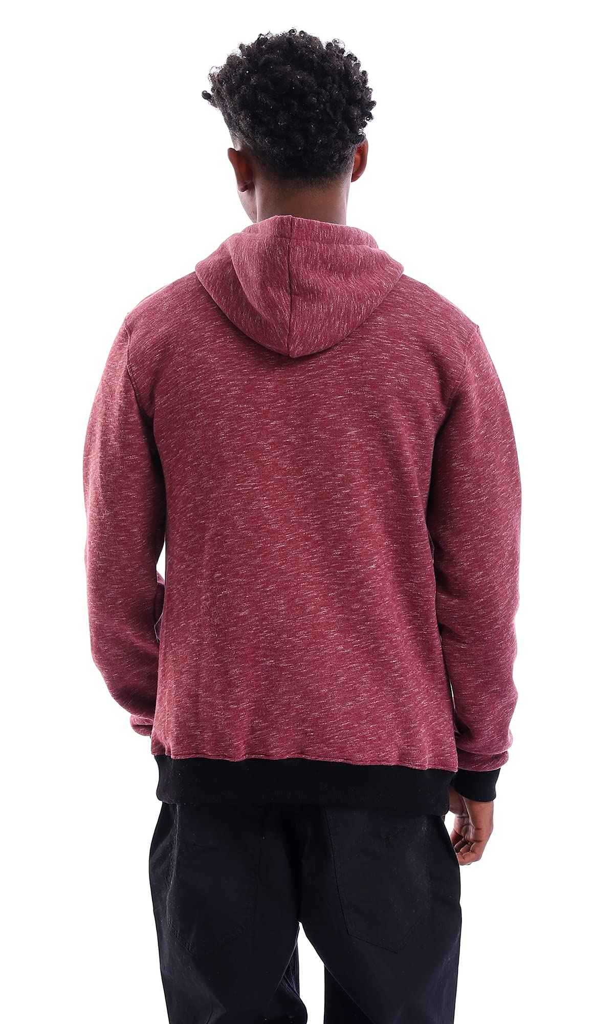 Ravin mens Ravin 96047 Slip On Heather Burgundy Hooded Neck Hoodie Sweatshirt