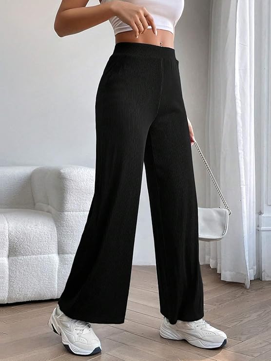 GRECIILOOKS Women Pants Black Casual Fit