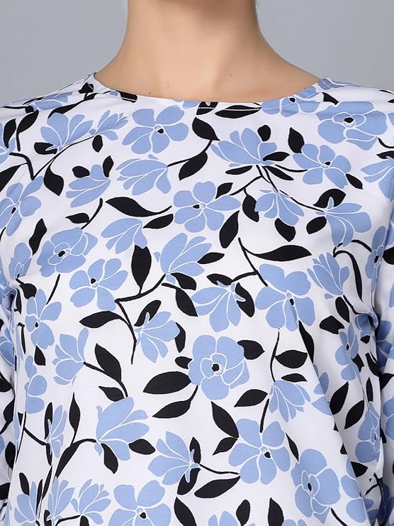 KRAVE Women’s Blouse Casual Elegant Blue