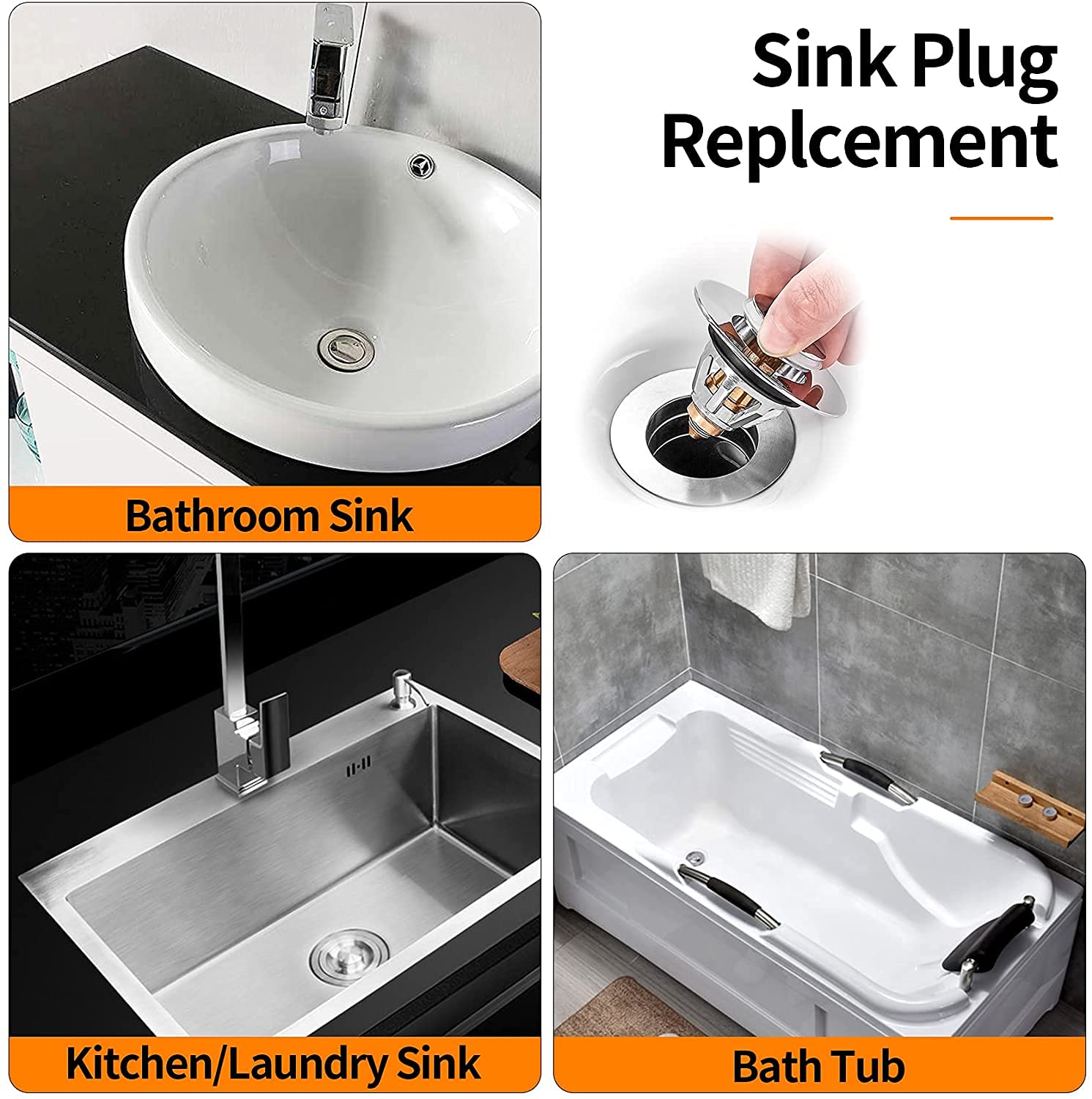 Wawasia Universal Bathroom Sink Stopper Stainless Steel – Safqqa Egypt